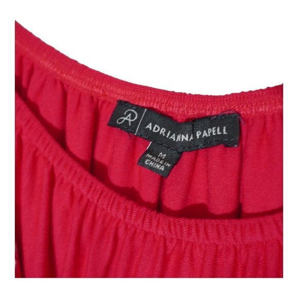 Adrianna Papell Pink Embroidered Off Shoulder Flutter Sleeve Shirt Top Medium M - Picture 3 of 4